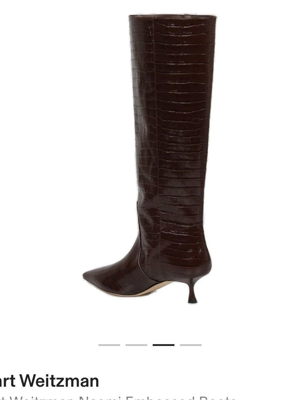Stuart Weitzman Dark Brown Croc-Embossed Over-the-Knee Boot
